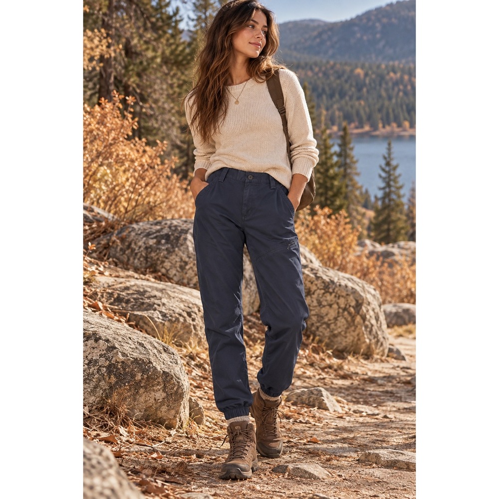 Duluth Trading Co Fire Hose Jogger Pants Navy Blue Utility Hiking Gorpcore Sz 8